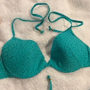 H&M Turquoise Bikini Top with Gold Detail